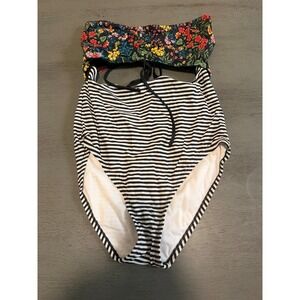 colorful strapless TIME AND TRU one piece swimsuit size large 12-14